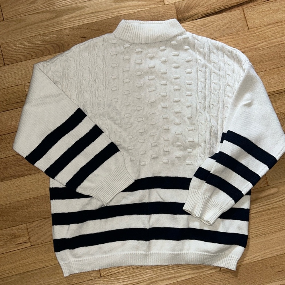 White striped sweater